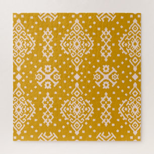 Puzzle Ornement folklorique Ikat - texture ethnique.