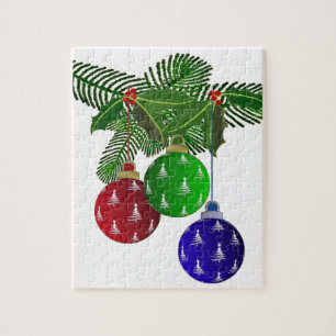 Puzzle Ornements Colorés pour l'Arbre de Noël