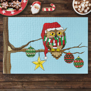 Puzzle Ornements d'arbre de la Chouette de Noël