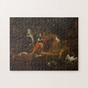 Puzzle Orphée avec des animaux dans un paysage, avant