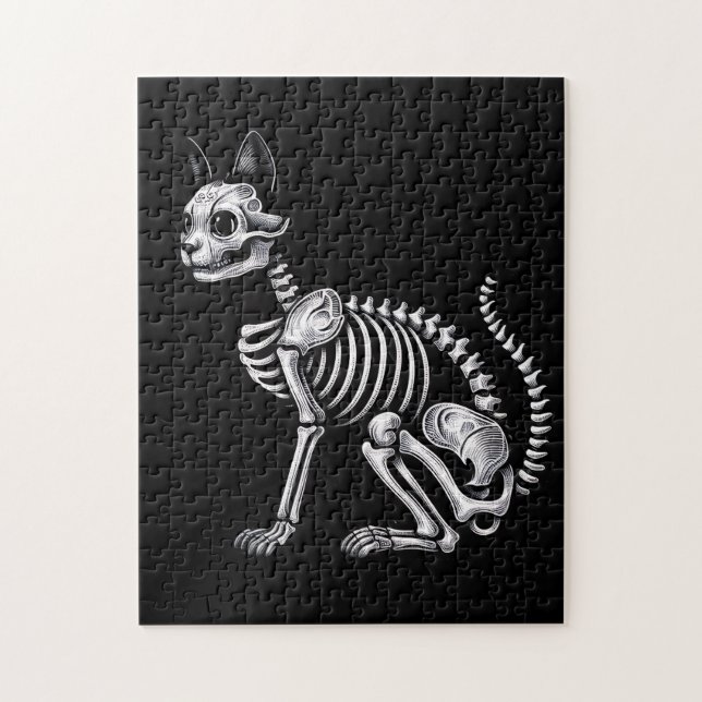 Puzzle Os de minuit : Chat squelette (Vertical)