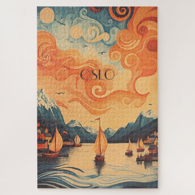 Puzzle Oslo Norvège Bateaux viking (Vertical)