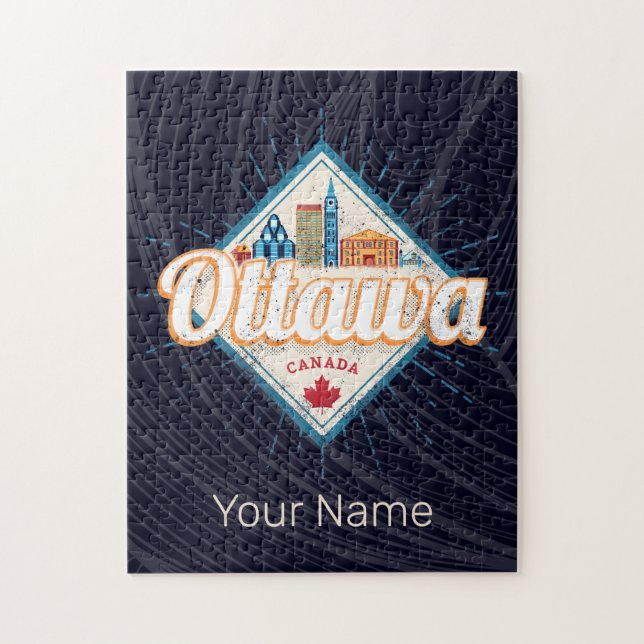 Puzzle Ottawa Skyline Ontario Retro Canada Vintage (Vertical)