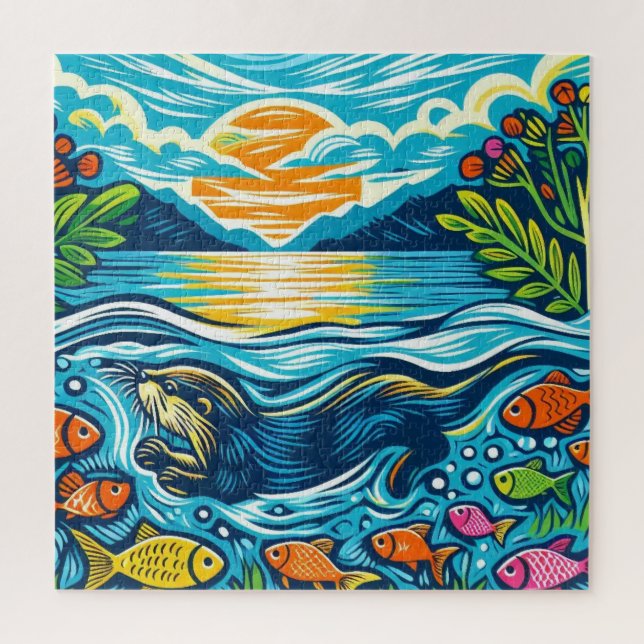 Puzzle Otter (Vertical)