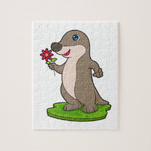 Puzzle Otter à fleurs