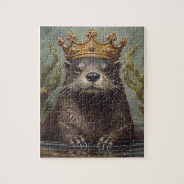 Puzzle Otter adorable dans une couronne (Vertical)