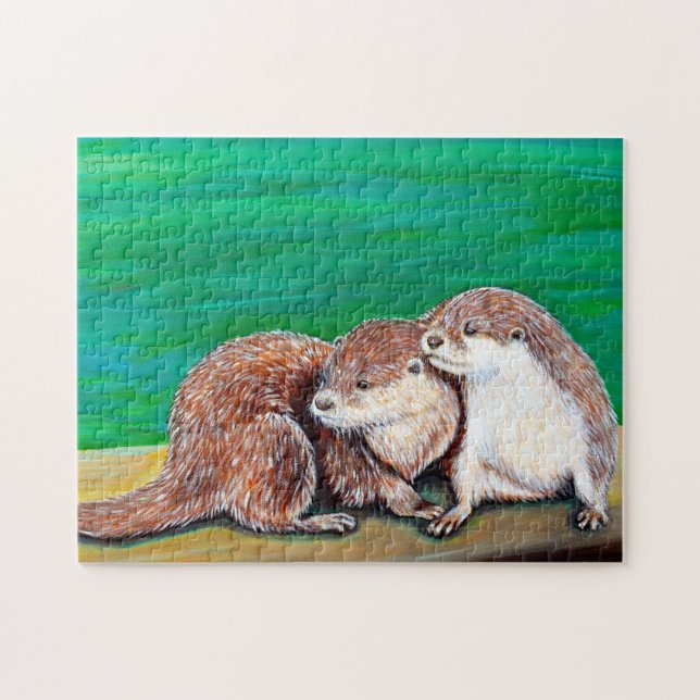Puzzle Otter Best Friends Peinture (Horizontal)