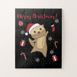 Puzzle Otter Christmas Snow Winter Animals Otter<br><div class="desc">The otter at Christmas with fairy lights. Funny animals with gifts and snow for the holidays. Also funny for Christmas in July. Otters are cute animals and perfect for Christmas.</div>