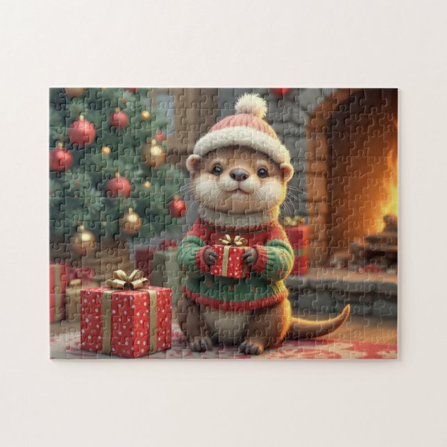 Puzzle Otter de Noël (Horizontal)