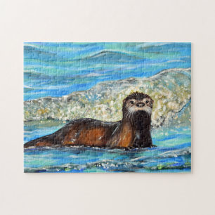 Puzzle Otter in the Waves 2 Peinture