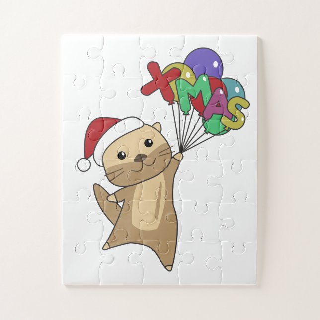 Puzzle Otter Noël Neige Animaux d'hiver Otter (Vertical)