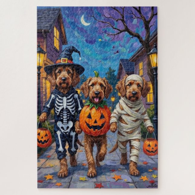 Puzzle Otterhound Trick-or-Treating en costumes d'Hallowe (Vertical)