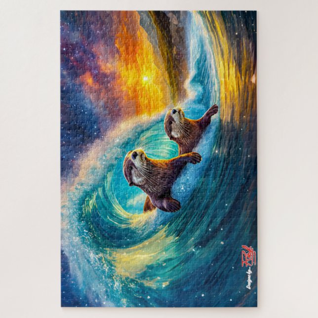 Puzzle Otters Body Surfing Design par Rich AMeN Gill (Vertical)