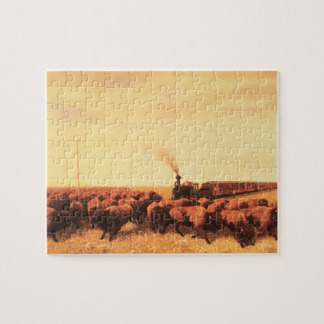 Puzzle Ouest américain vintage, retenu par NH Trotter (Horizontal)