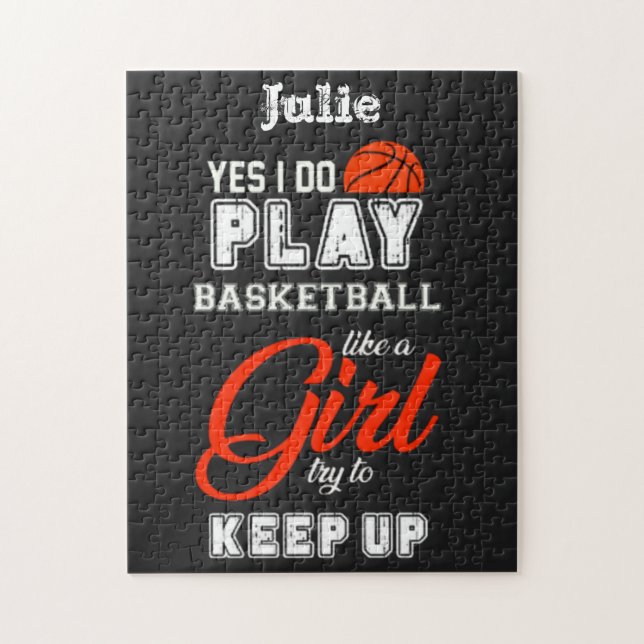 Puzzle Oui Je Joue Au Basket Comme Une Fille (Vertical)