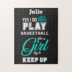Puzzle Oui Je Joue Au Basket Comme Une Fille Turquoise
