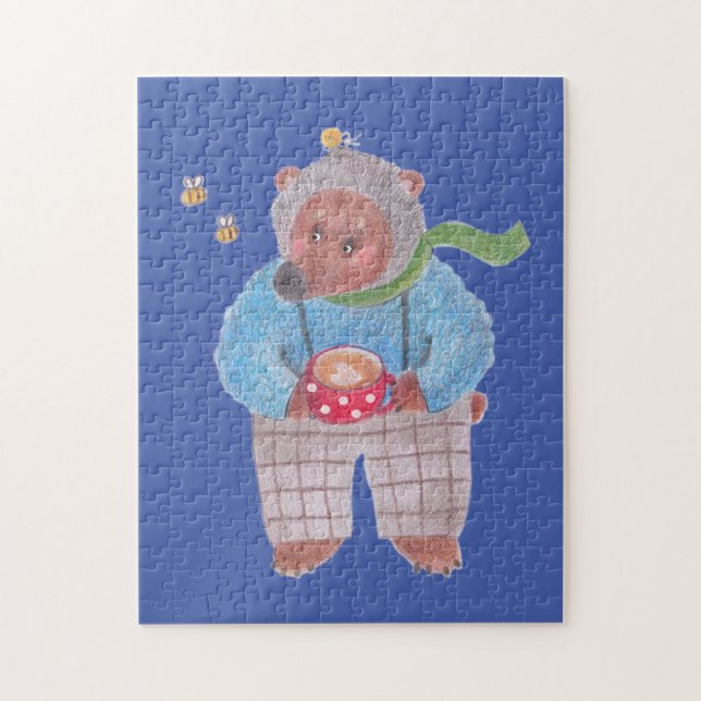 Puzzle Ours, abeilles et cappuccino (Vertical)