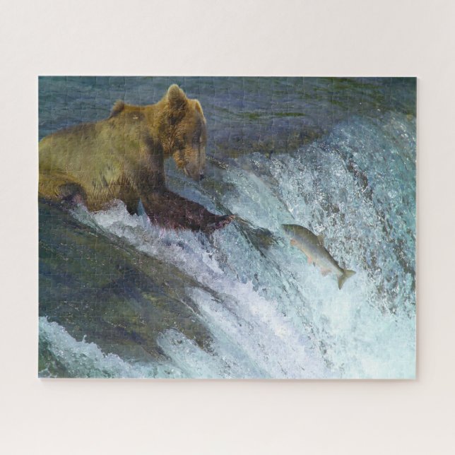 Puzzle Ours bruns Kodiak Jigsaw pêchant. (Horizontal)
