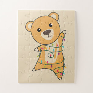 Puzzle Ours colorés Joyeux Noël Animaux d'hiver Ours