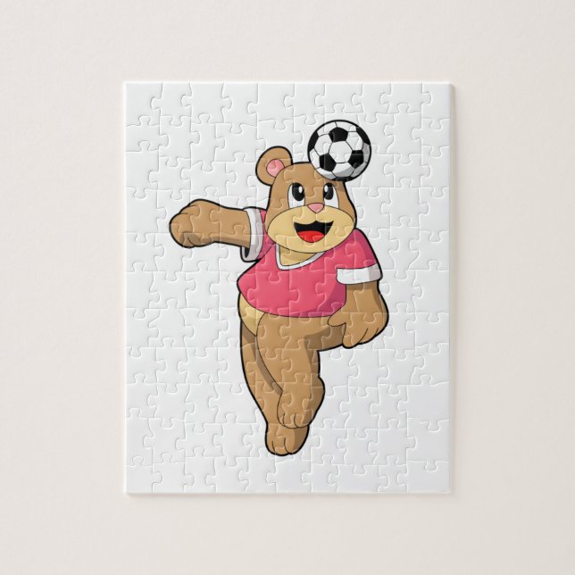 Puzzle Ours comme joueur de football avec Soccer.PNG (Vertical)