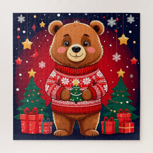 Puzzle Ours de Noël en pull pour des moments conviviaux e (Vertical)