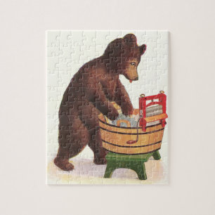 Puzzle Ours de nounours faisant la blanchisserie