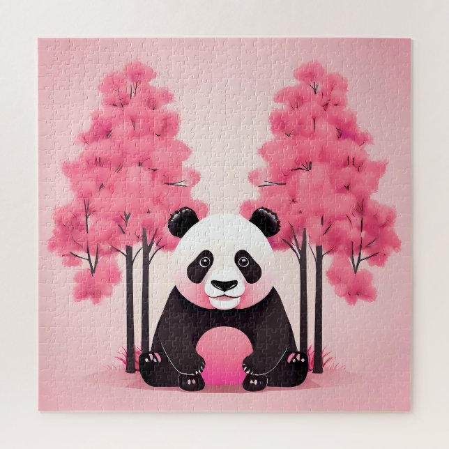 Puzzle Ours de panda aux tons roses Faune et nature (Vertical)
