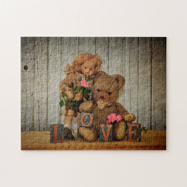 Puzzle Ours d'ours en peluche et poupée (Horizontal)
