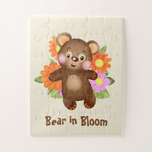 Puzzle Ours en Fleurs – Ourson en Fleurs Mignon