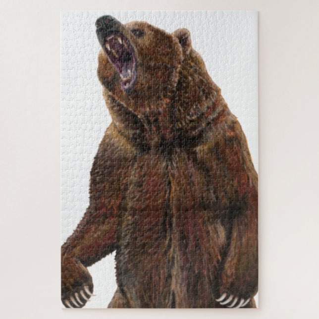 Puzzle Ours grizzli - Peinture en acrylique (Vertical)