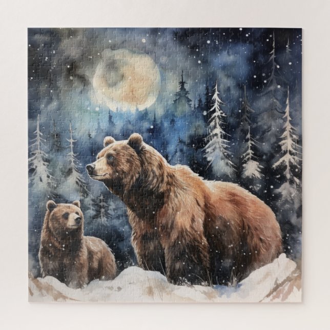Puzzle Ours Grizzly et Bébé (Vertical)