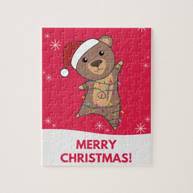Puzzle Ours Joyeux Noël Animaux d'hiver Ours Jigsaw P (Vertical)