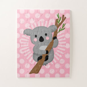 Puzzle Ours Koala mignon - Fille Gris Rose