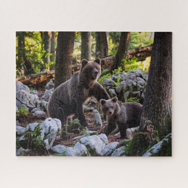 Puzzle Ours mère et ourson Slovénie (Horizontal)