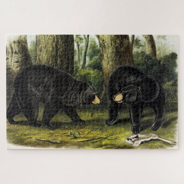 Puzzle Ours noir américain (Ursus Americanus) par Audubon (Horizontal)