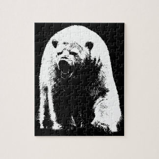Puzzle Ours polaire noir et blanc Pop Art