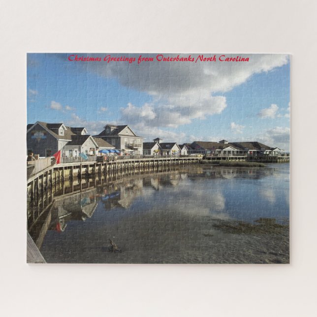 Puzzle Outer Banks Caroline du Nord. Vœux de Noël (Horizontal)