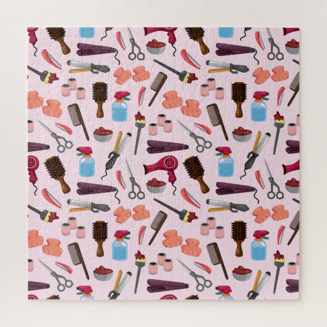Puzzle Outil De Coiffure, Motif sans couture élégante. (Vertical)
