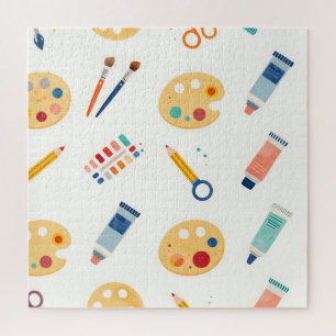 Puzzle Outils de peinture d'artiste Motif Mignon Aquarell