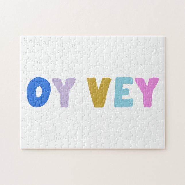 Puzzle Oy Vey Funny Yiddish Expression mignonne colorée  (Horizontal)