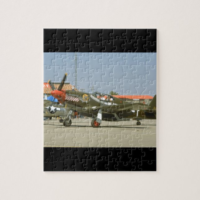 Puzzle P51 mustang vert, avions gauches de Side_WWII (Vertical)
