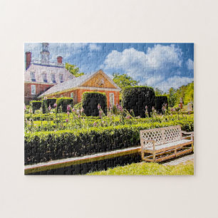 Puzzle P527004(1)-Jardin colonial avec banc