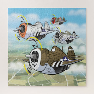 Puzzle P-47 thunderbolt avions de dessin animé