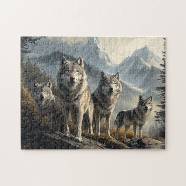 Puzzle Pack Wolf en paysage de montagne (Horizontal)