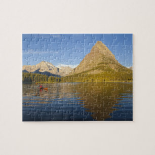 Puzzle Pagaie sur le lac Swiftcurrent au lever du soleil
