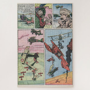 Puzzle Page de livre de bande dessinée Vintage de l'avion