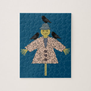 Puzzle Paille d'Halloween Scarecrow et Ravens
