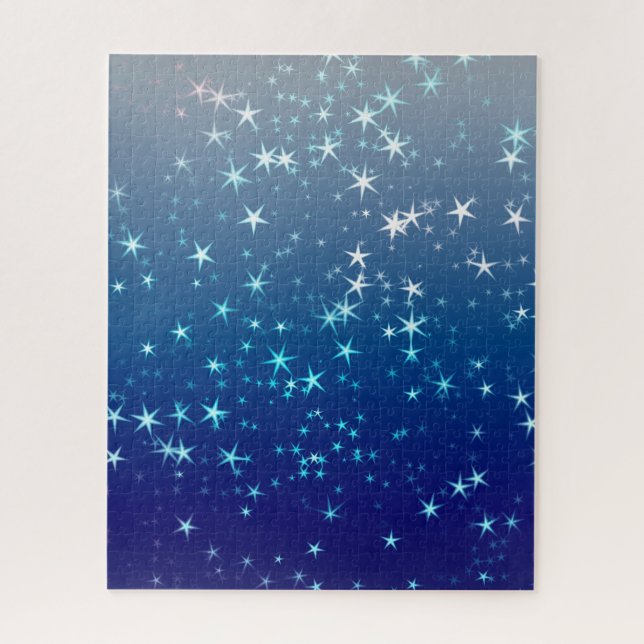 Puzzle Paillettes de Noël Étoiles Ciel Bleu (Vertical)