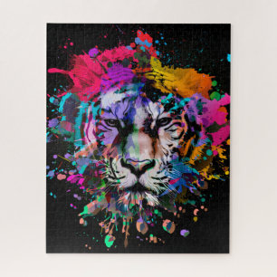 Puzzle Paint Splatz Tiger
