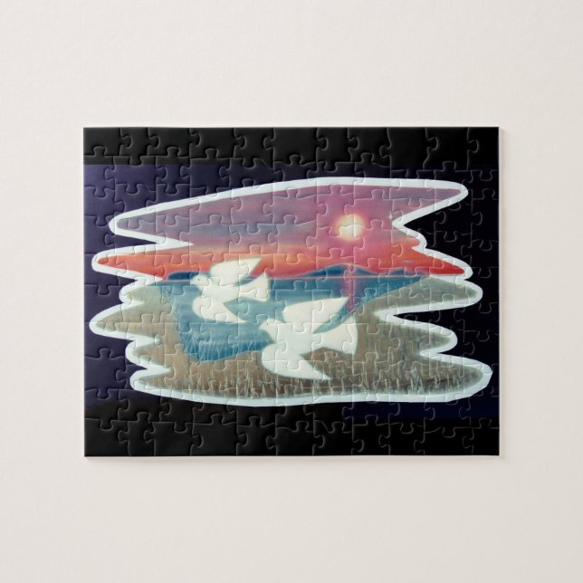 Puzzle Paire de colombes qui volent (Horizontal)
